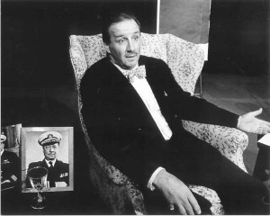 Nat Benchley (in chair) discusses the links to the gentleman in the photo, Robert Benchley.